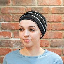 Load image into Gallery viewer, Brooklyn Bamboo Turban in Black by Purity Headwear
